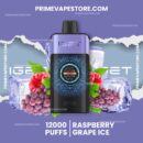 Iget One 12000 Puffs Raspberry Grape Ice